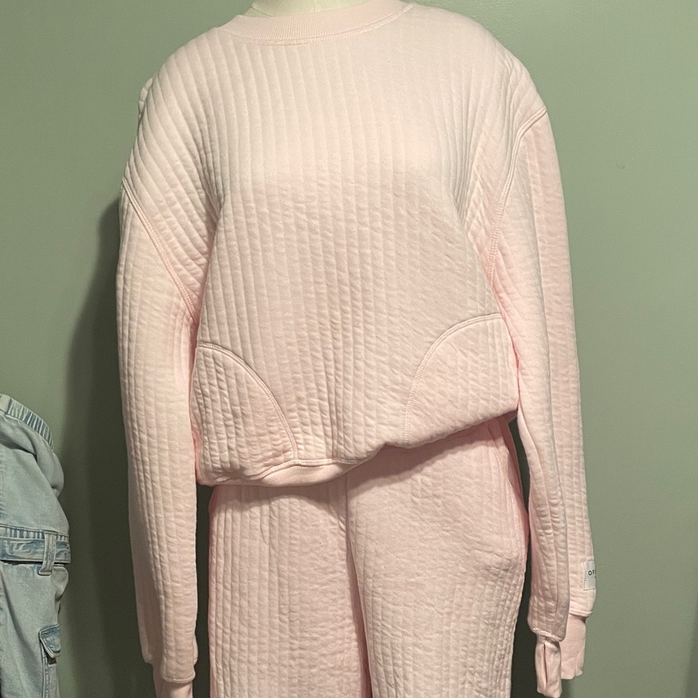 Light Pink Quilted Lounge Sweatshirt